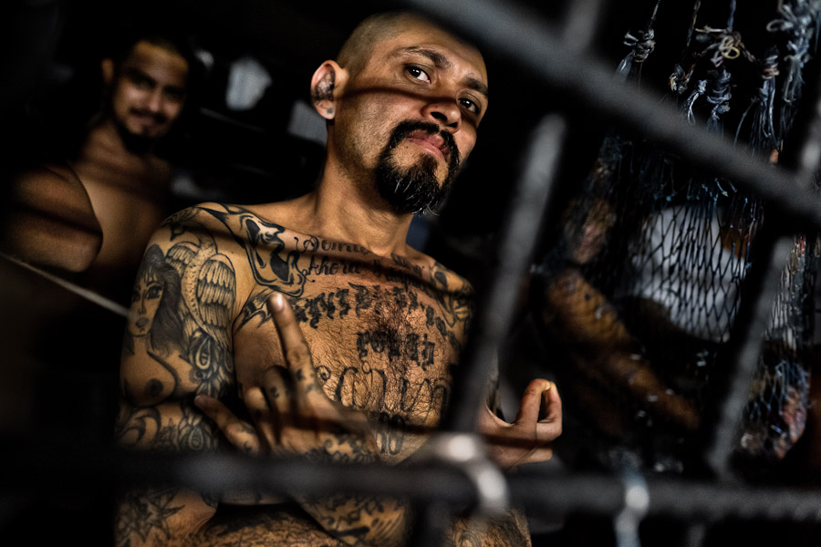 Mara Salvatrucha and 18th Street gang members are incarcerated in overcrowded cells at the detention center in San Salvador, El Salvador.