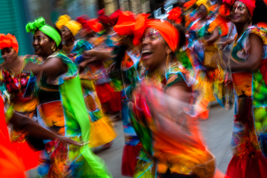 Afro-Colombian dancers of the Alameda Reyes neighborhood perform during the San Pacho festival in Quibdó, Colombia.