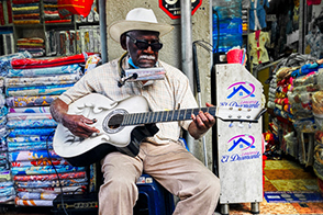 A blind musician