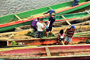 Canoes on the riverside