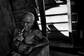 Old man smoking