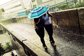 Walking in the rainstorm (Itagüí, Medellín, Colombia)