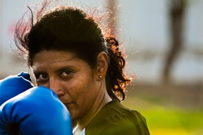 A woman boxer