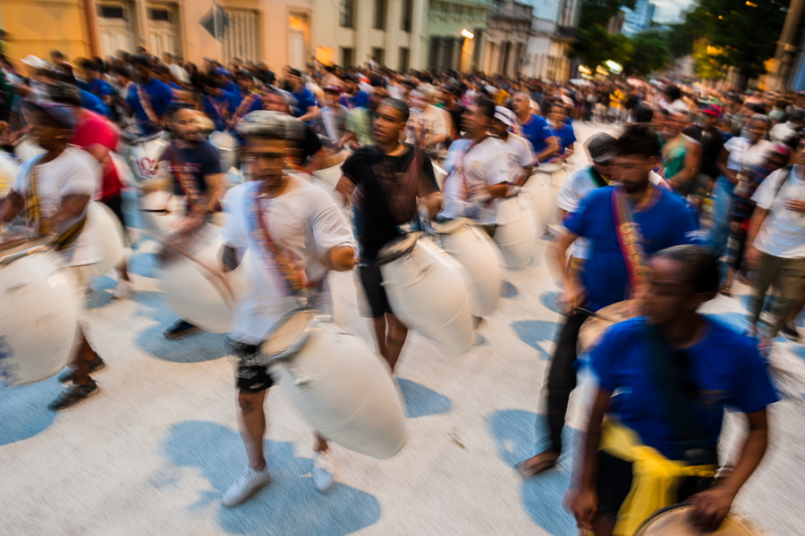 Candombe drummers perform during a rehearsal for Carnival in Montevideo, Uruguay.