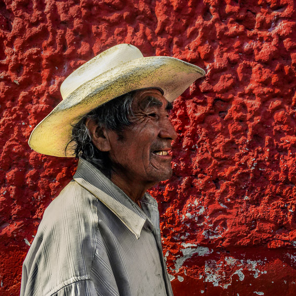 A Mexican curandero (a native healer) is seen while selling herbs on the street of Atlixco, Puebla, Mexico.
