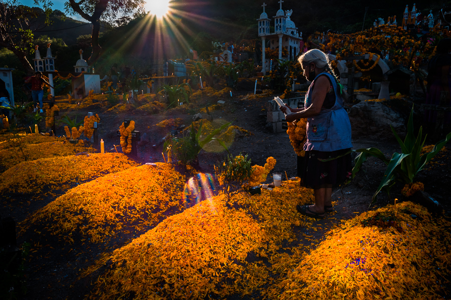 Mixtec indigenous people take part in the Day of the Dead celebrations in Guerrero, Mexico.