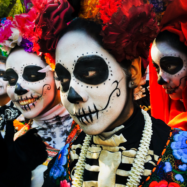 Las Catrinas take a part in celebrations of the Day of the Dead (Día de Muertos) in Mexico City, Mexico.