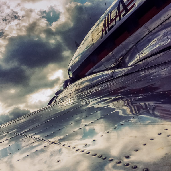 A Douglas DC-3 aircraft is seen parked during the maintenance at the airport of Villavicencio, Colombia.