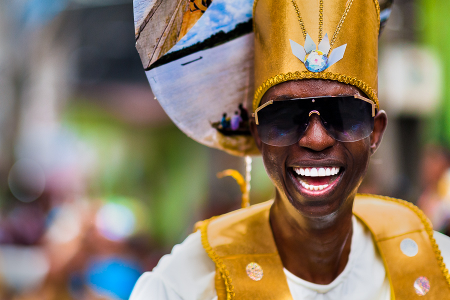 An Afro-Colombian dancer of the Roma neighborhood takes part in the San Pacho festival in Quibdó, Colombia.