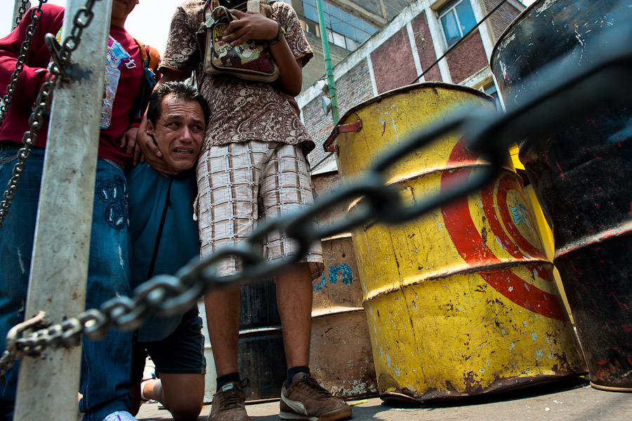 Some of the Saint Death's worshippers make the last part of the pilgrimage to the shrine in Tepito on their bloodied knees, many of them smoke marijuana that has a strong relation to Saint Death.