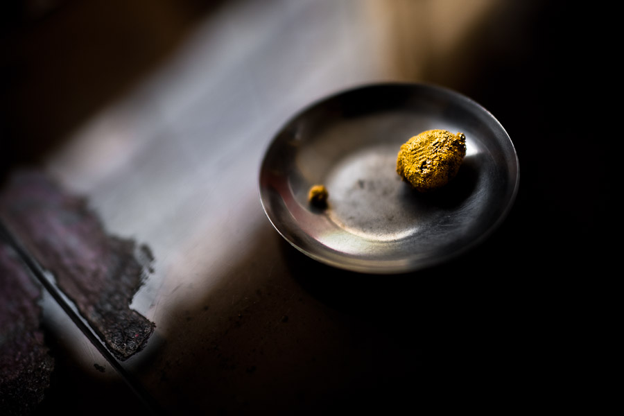 A gold nugget seen at a gold trafficker's office in La Rinconada, Peru.