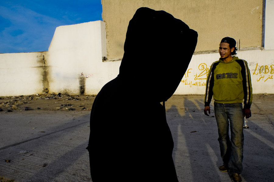 Young moroccan immigrants (harraga) try to cross illegaly the Strait of Gibraltar to escape to Europe.