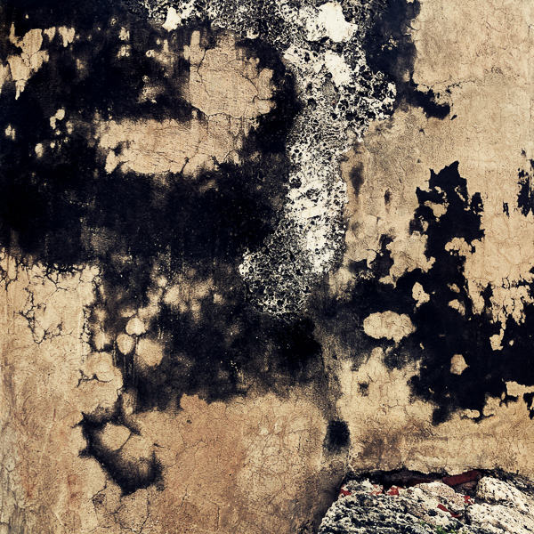 Black stains caused by fungal microorganisms, growing in high humidity environments, are seen on the wall in the walled city during the annual rainy season in Cartagena, Colombia.