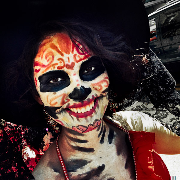 A young girl, representing a Mexican cultural icon called La Calavera Catrina, takes a part in celebrations of the Day of the Dead (Día de Muertos) holiday in Morelia, Michoacán, Mexico.