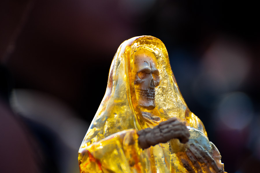 Santa Muerte is known by a number of names such as La Flaca (“The Skinny One”) or La Niña Blanca (“The White Girl”).