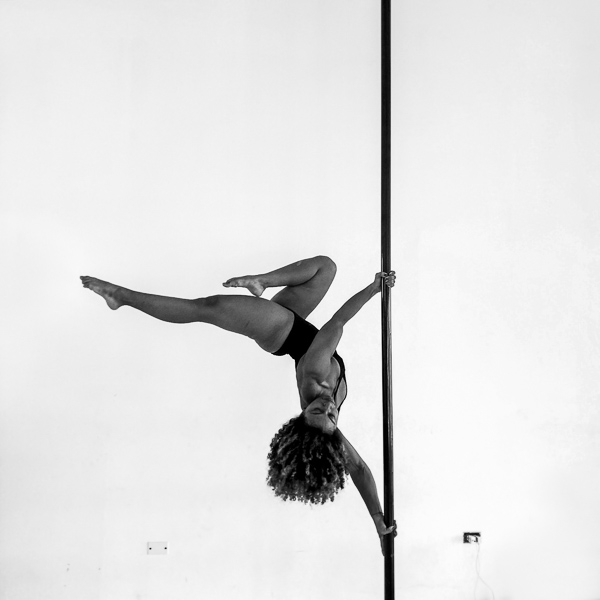Mariale Contreras, a Venezuelan pole/aerial dancer, performs during a training session in the Oshana Colombia gym in Barranquilla, Colombia.