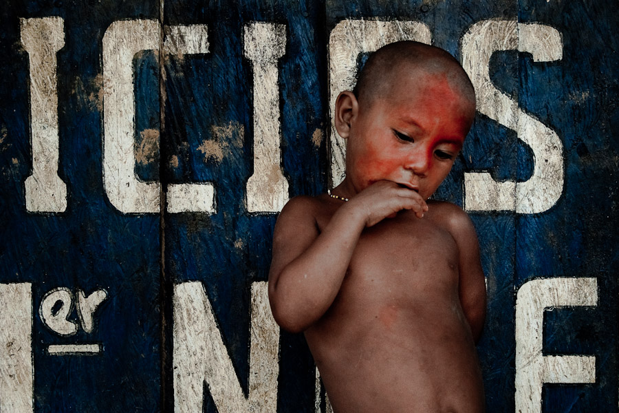 A Nukak Maku boy in a refugee camp close to San Jose del Guaviare, Colombia.