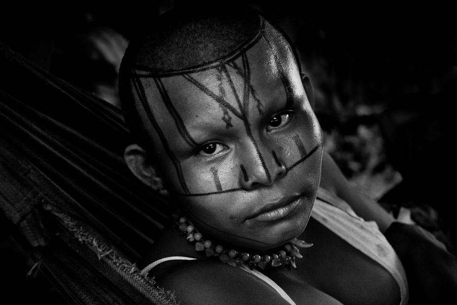 A Nukak Maku woman, member of a nomadic indigenous tribe from Amazonia.