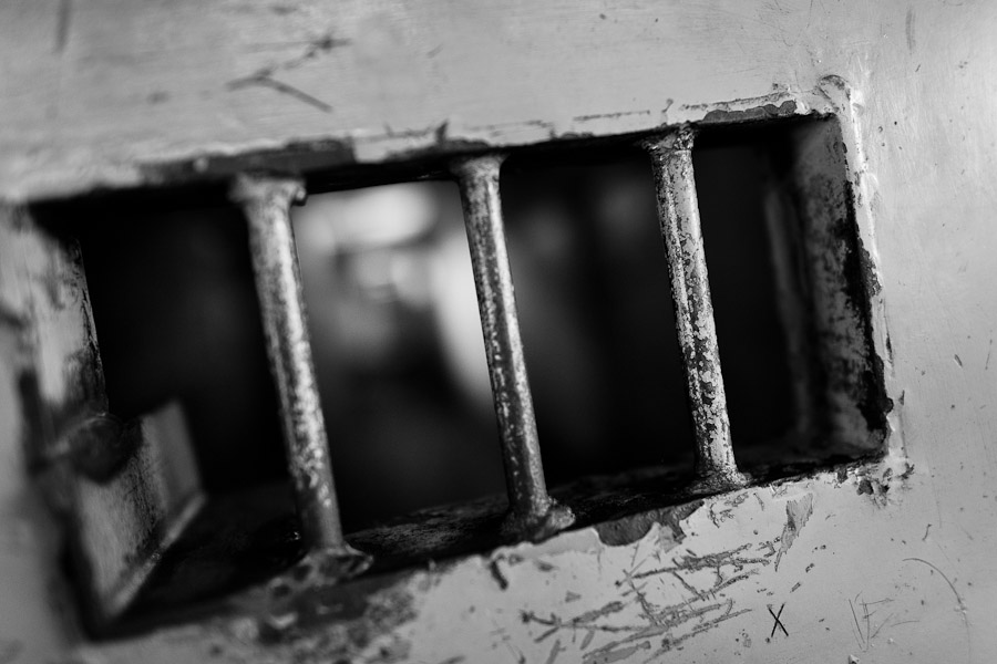 Bars of a cell in the prison for the Mara Salvatrucha gang members in Tonacatepeque, El Salvador.
