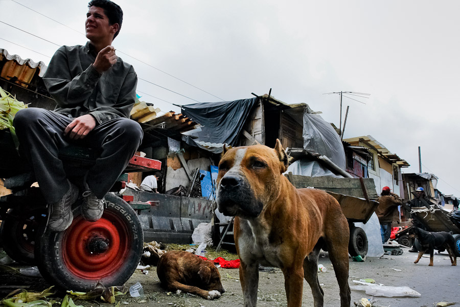 Shanty town, illegal settlement in one of the peripheries of Bogotá (Colombia).