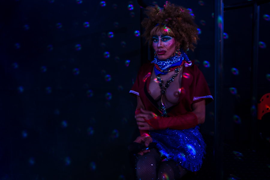 Tormenta, a Colombian drag artist, performs during a drag queen show held in a bar in Cali, Colombia.